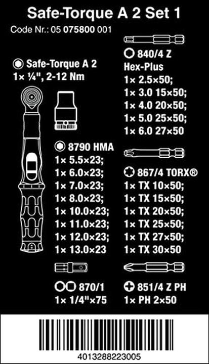Image du produit Wera Safe-Torque A 2 Set 1 (1/4", 2 Nm, 12 Nm)