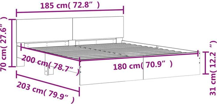 Image du produit vidaXL Bettgestell (180 x 200 cm)