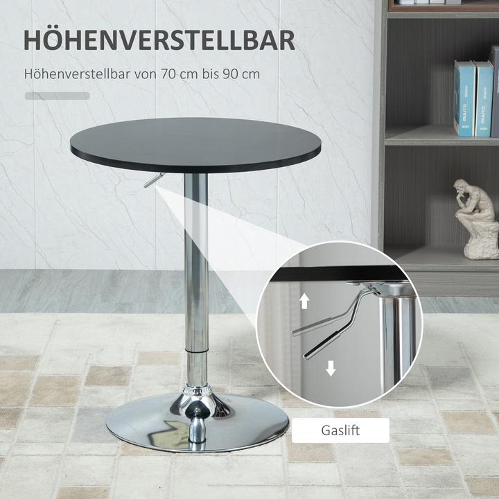 Image du produit Homcom Table de bar avec fonction de réglage en hauteur (Ø 61 x 90 cm)