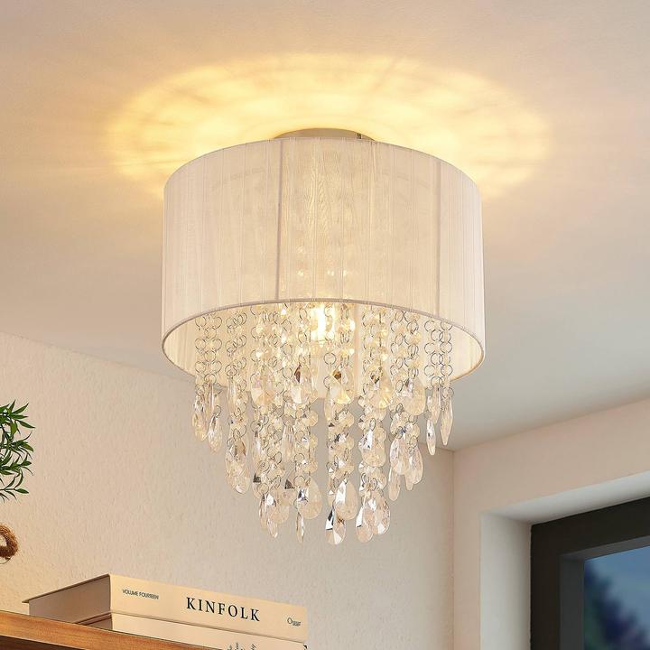 Actual product image Lindby Ewelina ceiling lamp with glass hanging (E27)