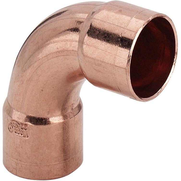 Viega, Rohrverbindungstechnik, Bogen 95002A 22mm, 90Grad, Kupfer (Winkelverbindung)