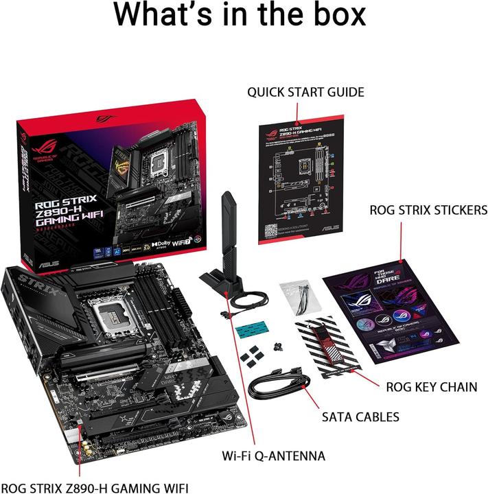 Productafbeelding ASUS ROG STRIX Z890-H GAMING WIFI (LGA 1851, Intel Z890, ATX)