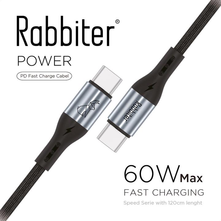 Produktbild Rabbiter USB C — USB C (1.20 m, USB 3.2 Gen 1, 60 W)