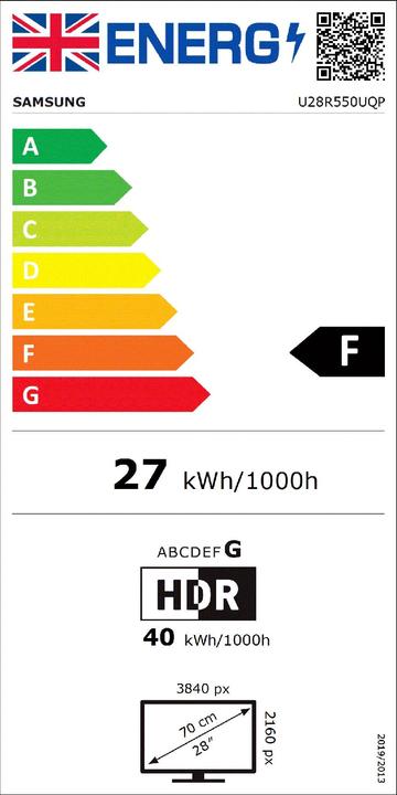 Energie-Label Samsung 28IN UR550 UHD MONITOR (3840 x 2160 Pixel, 28")
