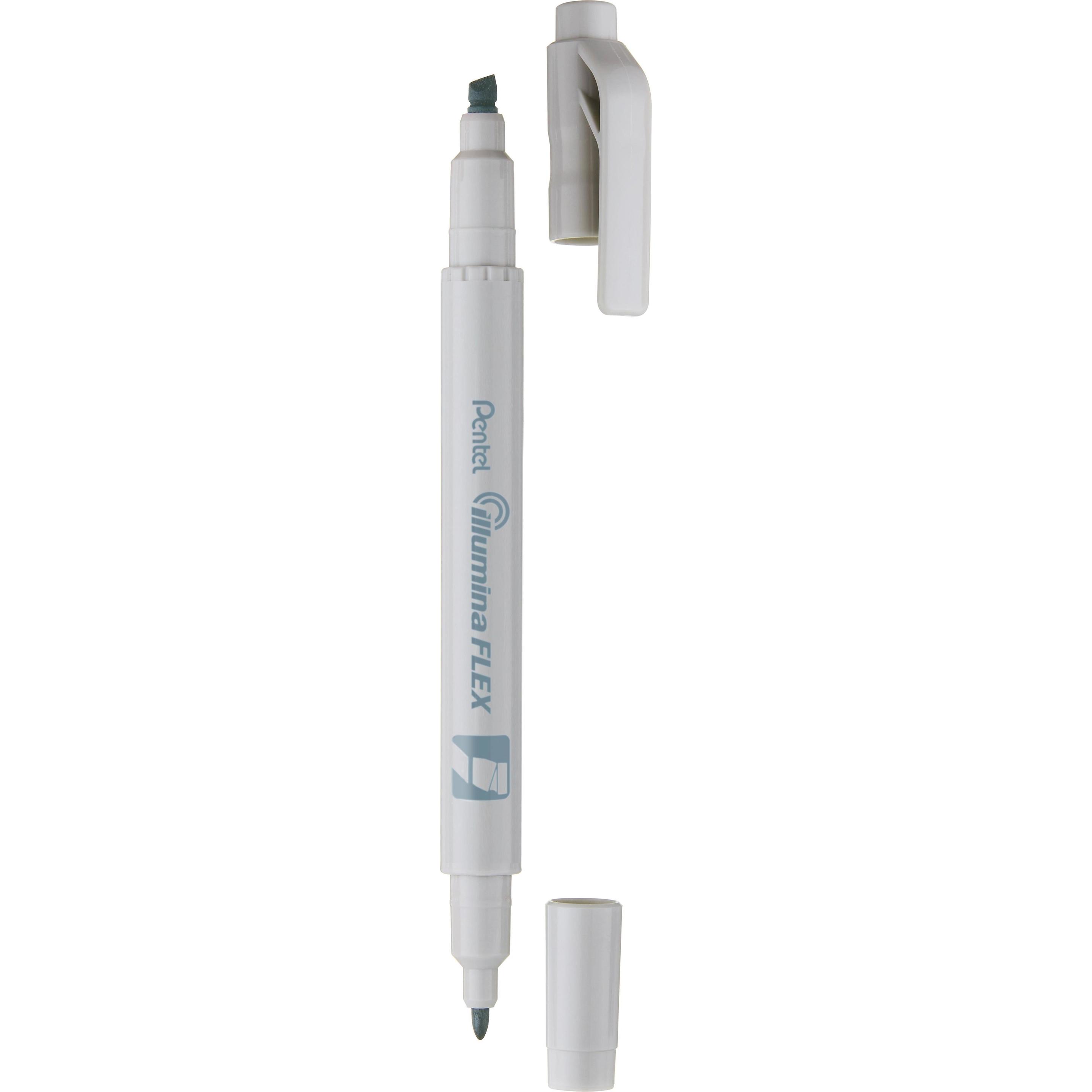 Pentel, Marker, Papiermarker illumina FLEX 1.0-3.5 mm, Pastell Grau (Grau, 3.50 mm, 1 x)