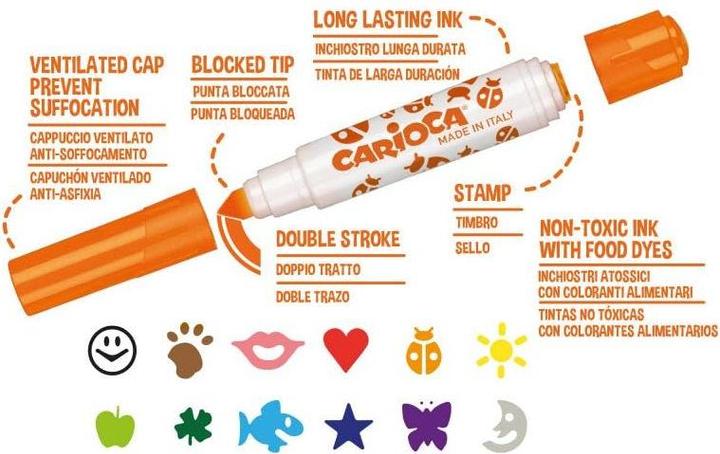 Immagine prodotto Carioca Penne a punta di fibra con timbro Stamperell (6x)