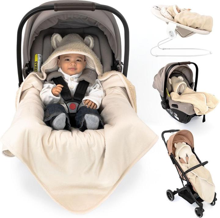 Zamboo Fusssäcke für Babyschalen & Babywannen Einschlagdecke Teddy - für Babyschale -