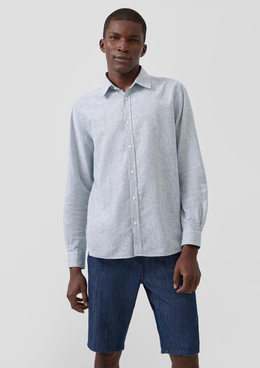 Immagine prodotto s.Oliver Regular Fit: Langarmhemd aus Leinenmix mit Streifen (S)