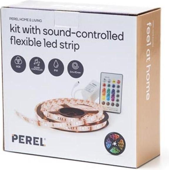 Produktbild LED Strips Consumer SET MIT FLEXIBLEM LED-STREIFEN, CONTROLLER UND NETZTEIL - MUSIKGESTEUERT - RGB - 150 LEDs - 5 m -... (RGB, 500 cm, Indoor)