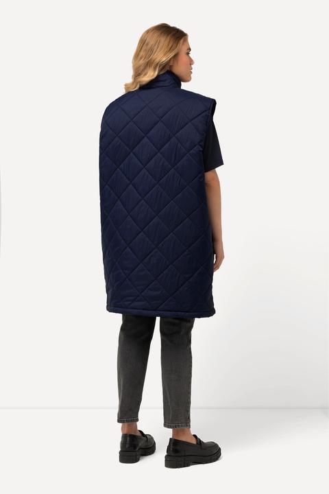 Produktbild Ulla Popken Long-Steppweste, Stehkragen, Zipper, Zipptaschen (50, 52)