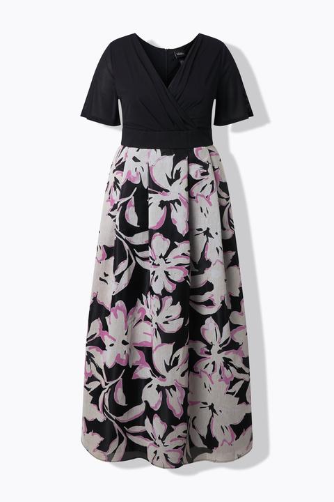 Produktbild Ulla Popken Maxikleid, Ausbrenner, V-Ausschnitt, Halbarm (58, 60)