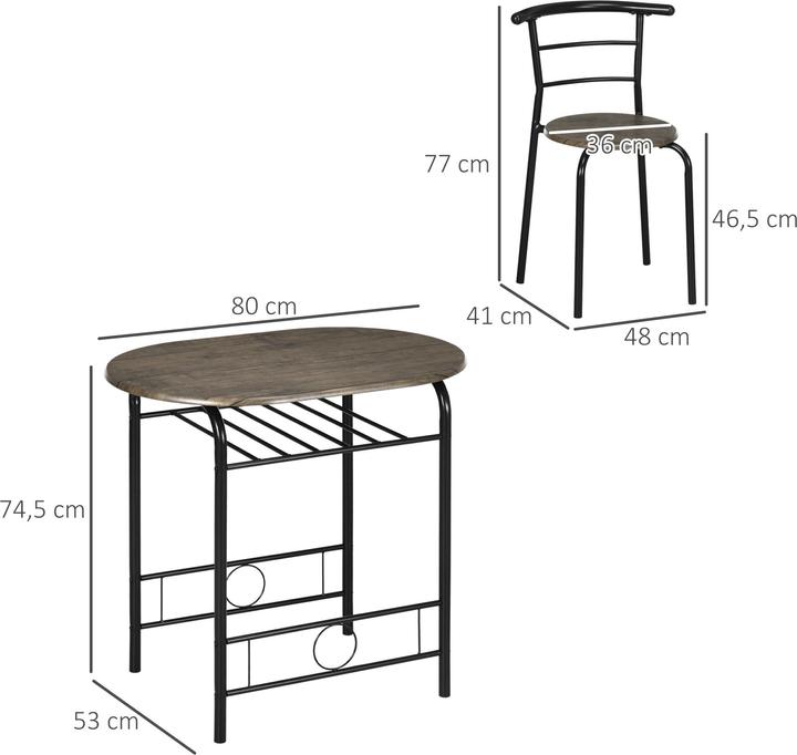 Actual product image Homcom Dining set with 2 chairs