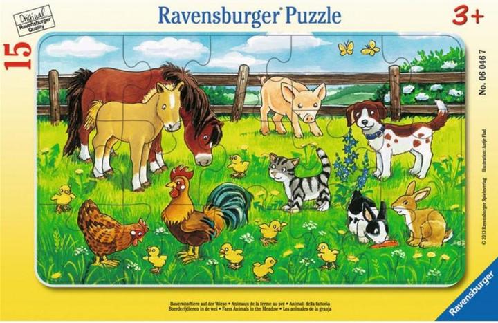 Ravensburger Farm animals on the meadow (15 pieces)