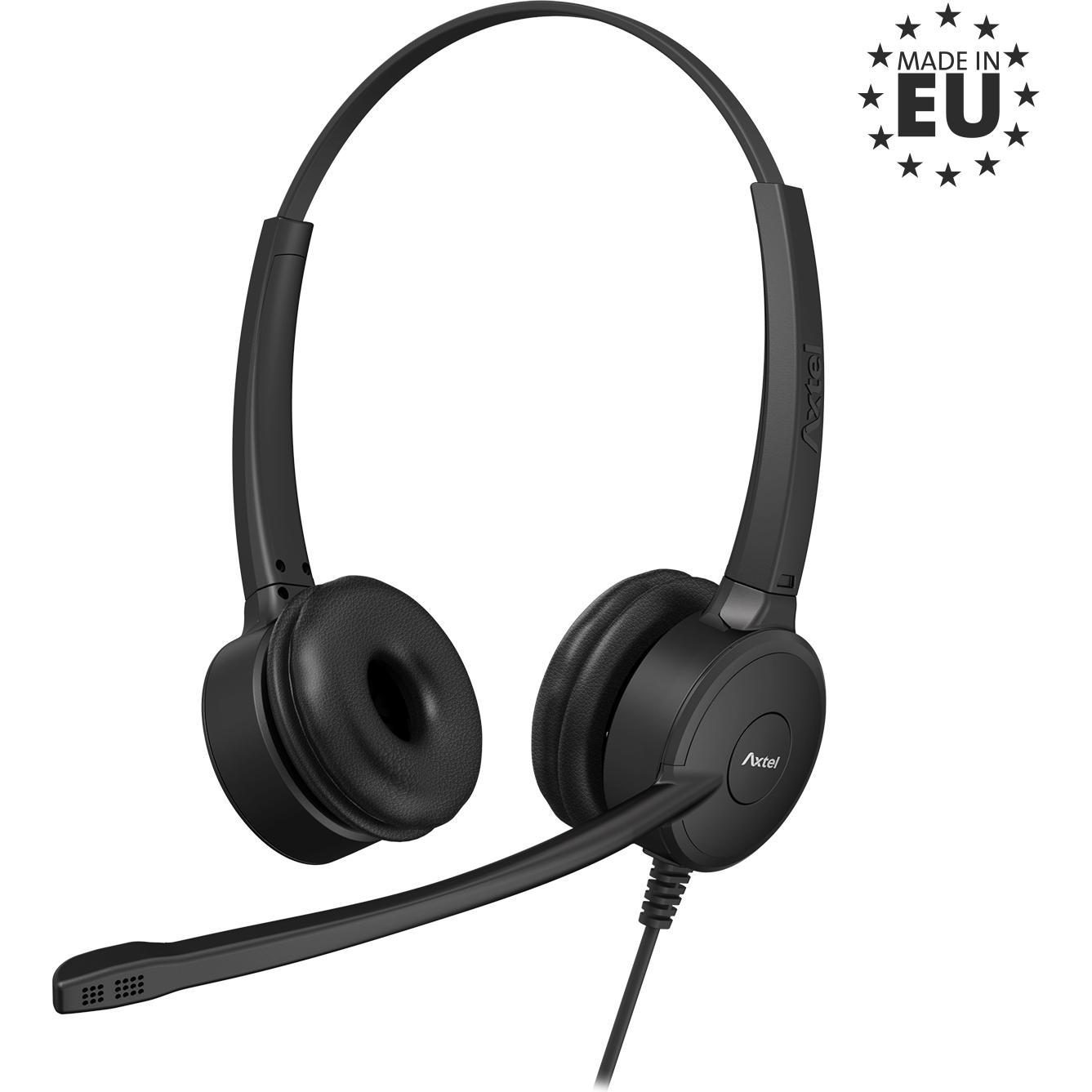 Axtel PRIME HD duo NC-headset (Bedraad), Kantoorheadset, Zwart