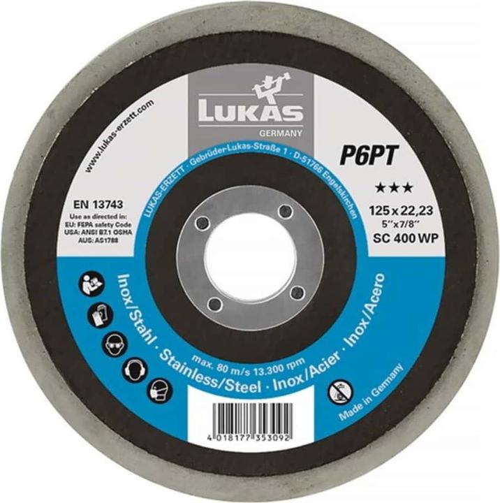 Produktbild Polierteller P6PT Ø 125 mm Bohrungs-Ø 22,23 mm P 240 fine weiss (P 240 fine)