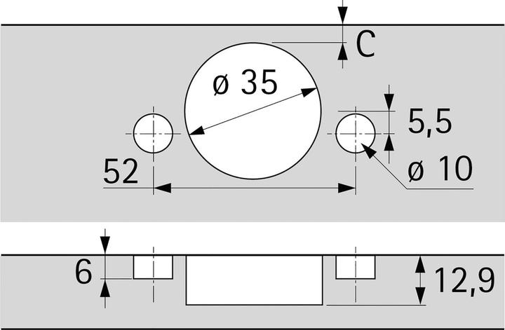 Actual product image Hettich Pot hinges Sensys 8645i, corner hinge