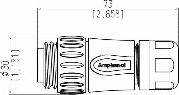 Immagine prodotto Kalitec Amphenol C016 20H003 110 12 ecomate Kabelstecker 3 polig + PE Staubkappe Dichtung I Rundstecker I sc