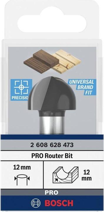 Actual product image Bosch Professional Zubehör Concave milling cutter, 12 mm, R1 12 m