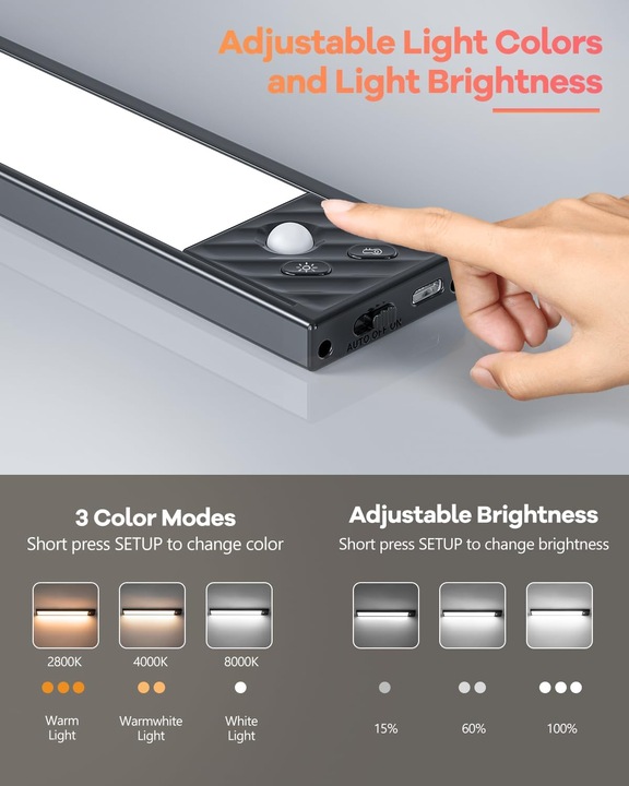 Actual product image Hiboitec LED Schrankbeleuchtung mit Bewegungsmelder (350 lm)