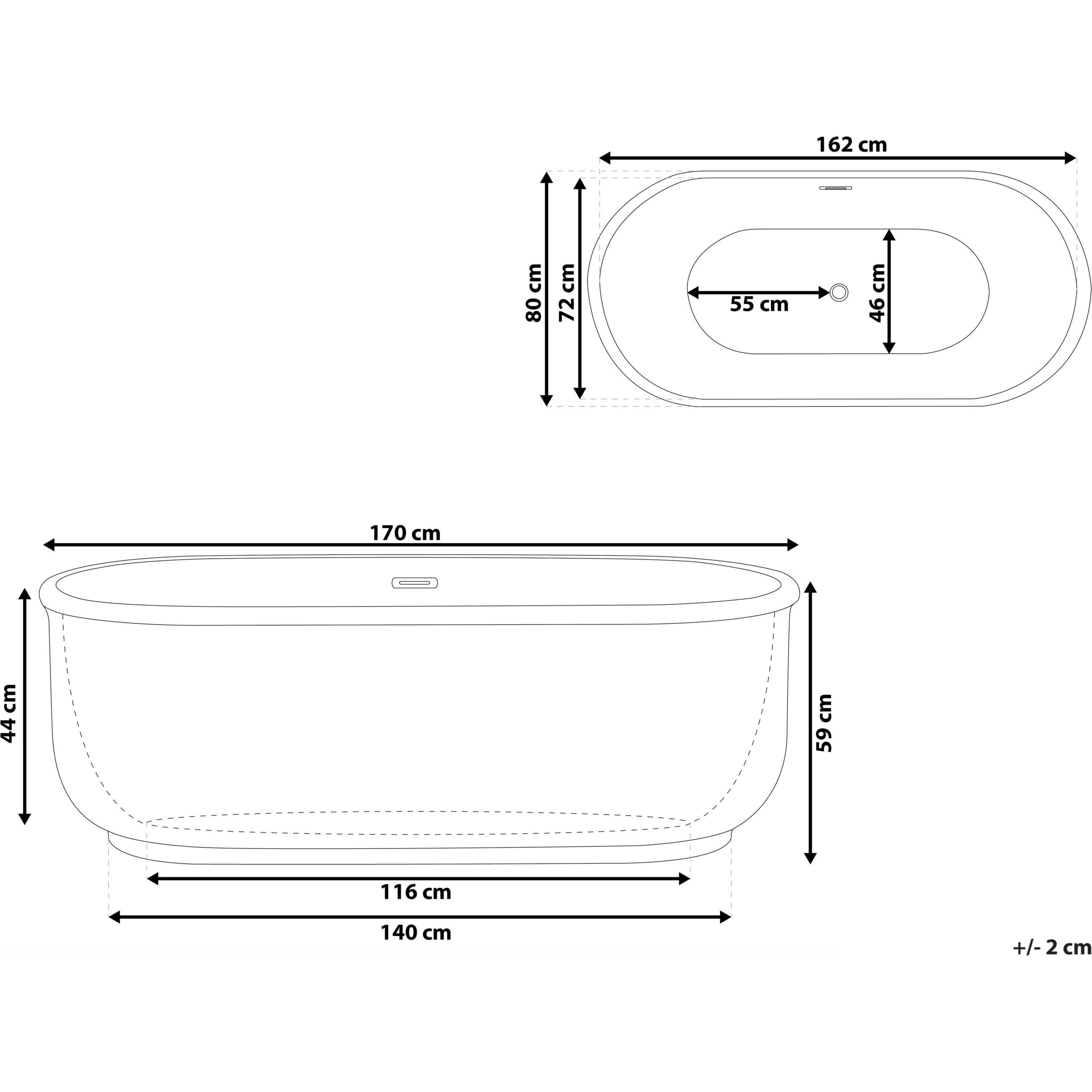Thumbnail - Beliani, Badewanne, Pinel (234 l, 80 cm)