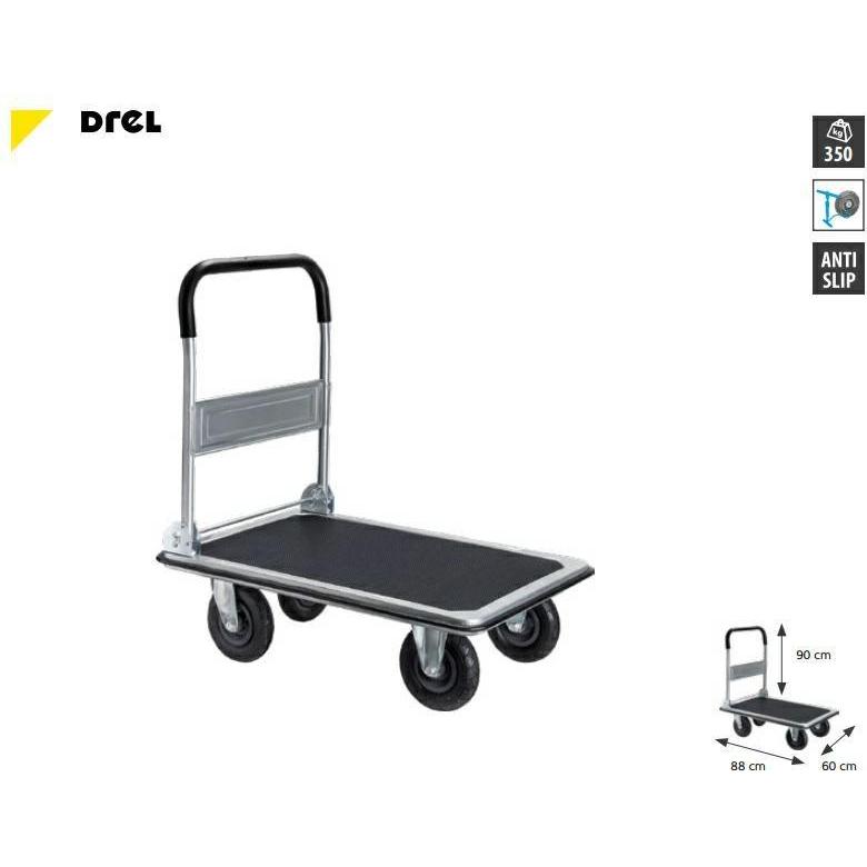 Drel, Transportwagen, WÓZEK MAGAZYNOWY 4-KOŁOWY 300KG PLATFORMA 90x60cm KOŁA POMPOWANE (300 kg)