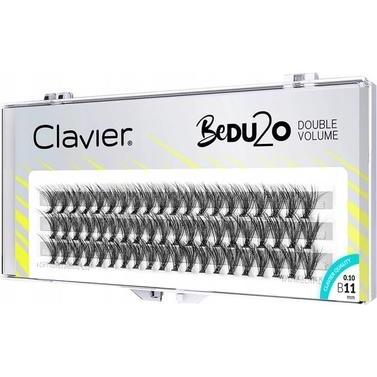Clavier, Künstliche Wimpern, CLAVIER BeDU2O Double Volume kępki rzęs 11mm