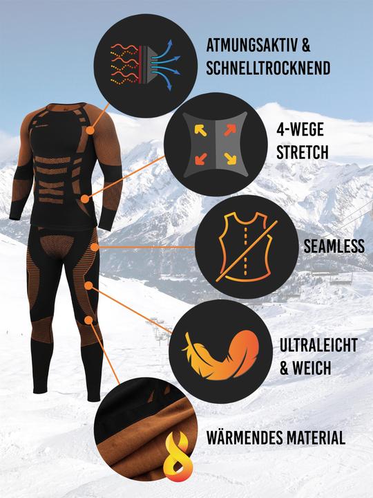 Produktbild Normani Herren Sport-Funktionsunterwäsche Set Hemd + Hose - 9880 (52, 54, L, XL)