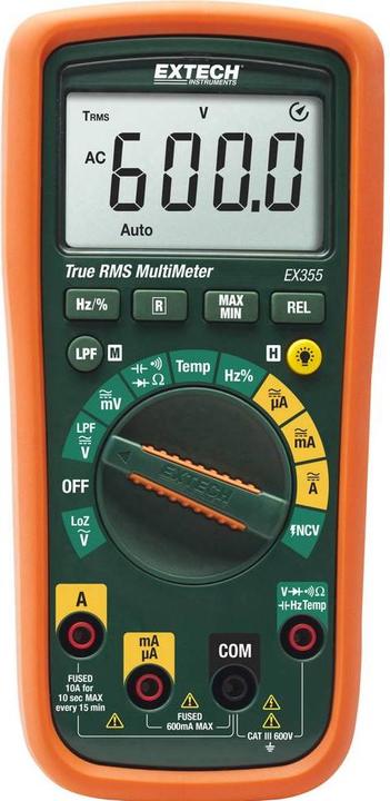 Image du produit Extech Multimètre portable numérique EX355 (CAT III 600V, Multimètre portable)