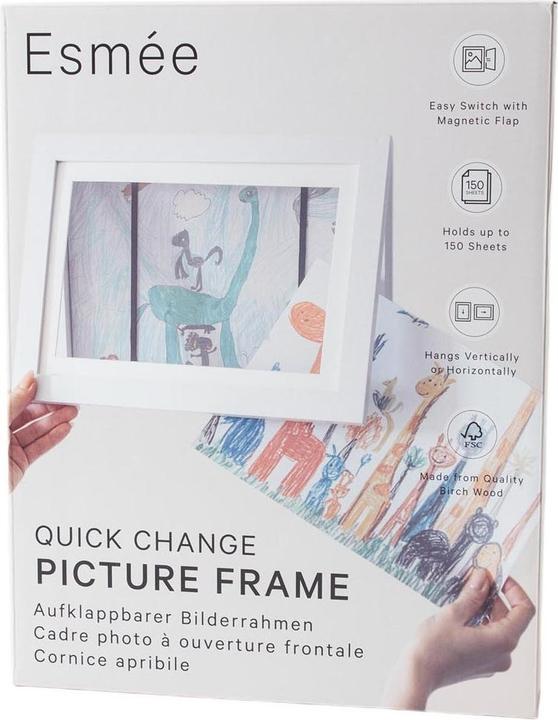 Image du produit Esmée Befüllbarer Holz Bilderrahmen Klappbarer Fotorahmen mit Frontöffnung (A4)