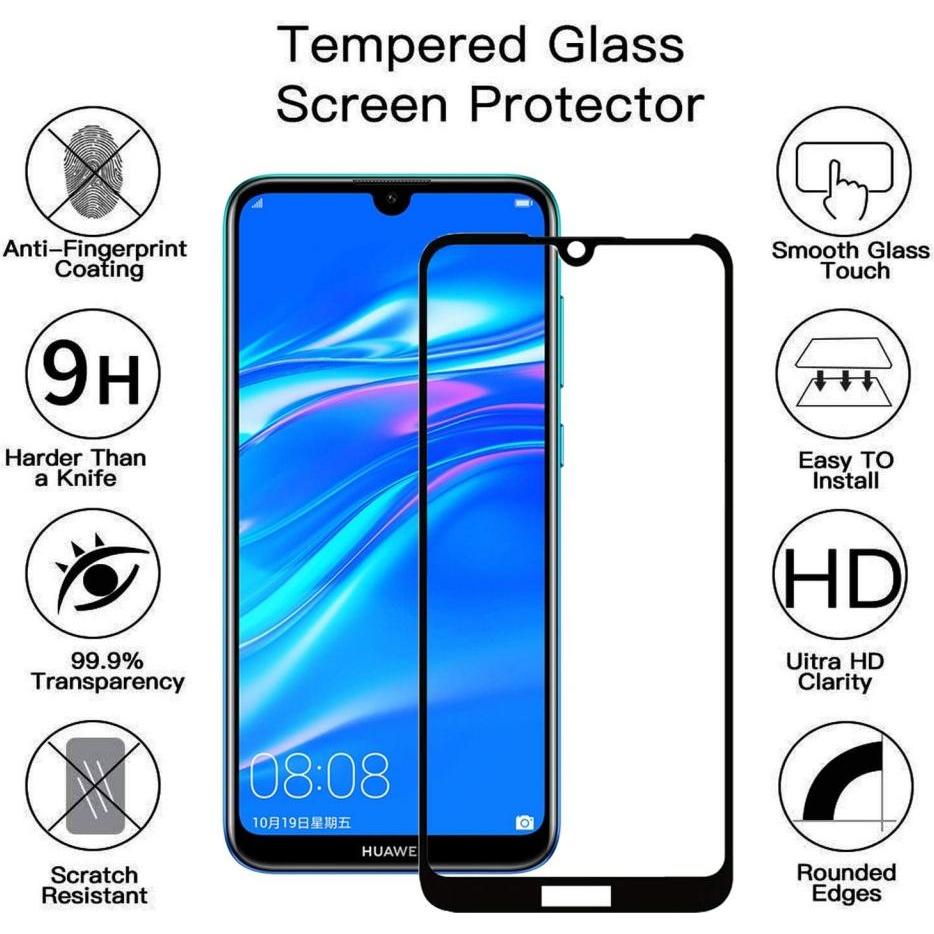 Thumbnail - Screenguard Huawei Y7 2019 Full Screen Panzerglas Schutzfolie 2.5D 9H (1 Stück, Huawei Y7 (2019)), Smartphone Schutzfoli...
