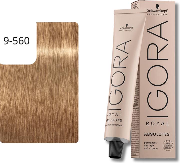 Produktbild Schwarzkopf Professional Igora Royal Absolutes Age Blend 9-560 Extra Hellblond Gold Schoko. (9-560 Extra Hellblond Gold Schoko Natur)