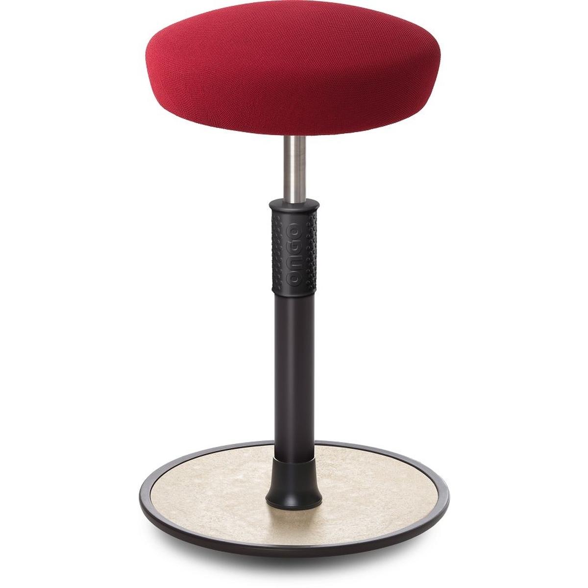 Ongo, Bürostuhl, Sitz- Stehhocker Free Tall Hutsitz Gestrick Dunkelrot schwarz /cremeweiss