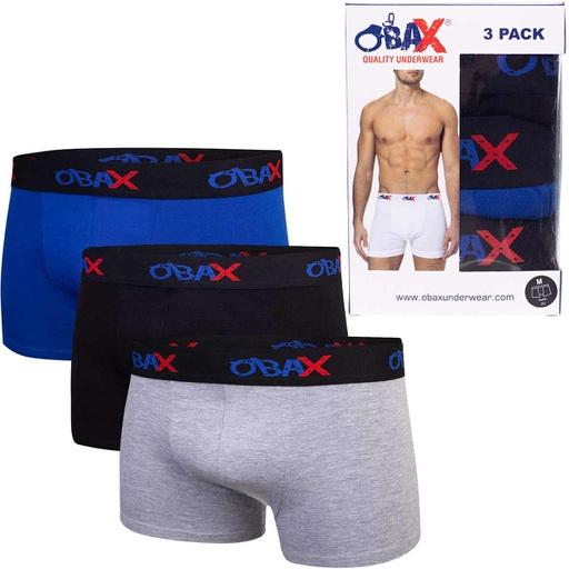Produktbild Obax Herren-Boxer-Unterwäsche 3p Schwarz/Blau/Grau XL (XL)