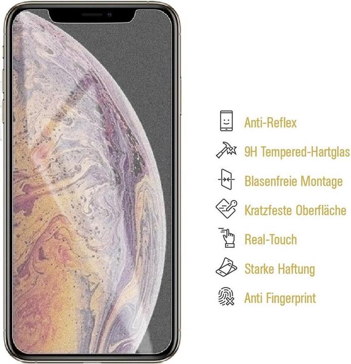 Produktbild Protectorking 1x Echtes Tempered 9H Panzerhartglas Matt Entspiegelt (1 Stk., Apple iPhone XS Max)