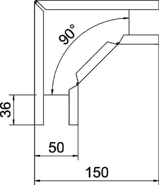 Immagine prodotto OBO Bettermann OBO LTS B DD curva a 90 gradi 50x50mm per il binario di supporto degli apparecchi di illuminazione