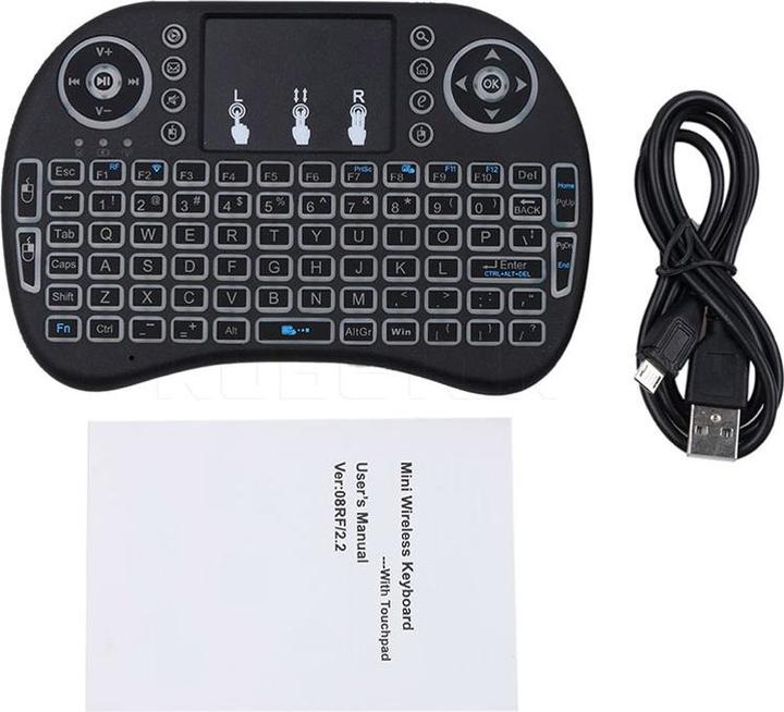Actual product image JTI Wireless keyboard with touch & LED, QWERTY - Black (Eng. Int., Wireless)