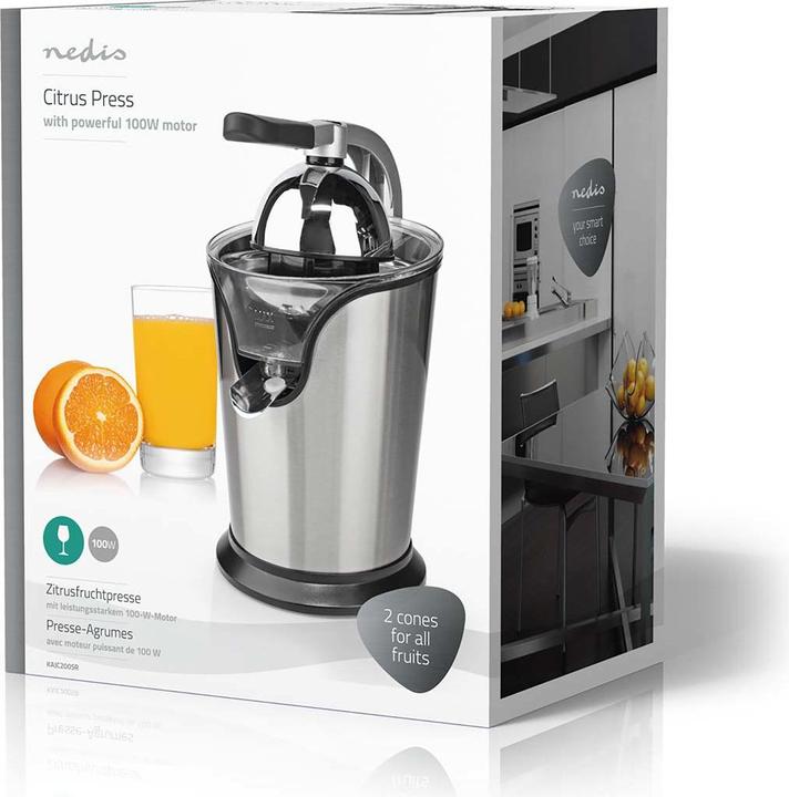 Spremiagrumi Elettrico Nedis 100W - In Alluminio E Nero, Con Leva Grande Per Spremere Senza Sforzo - 8