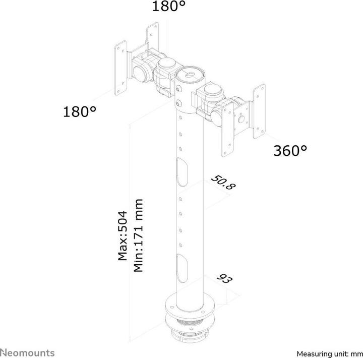 Nutritional values and ingredients Neomounts monitor desk mount (Table, 30", 10 kg)