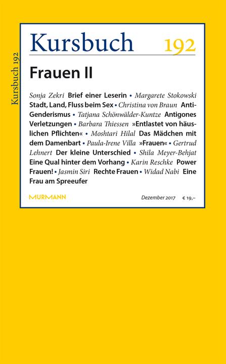 Produktbild Kursbuch 192. Frauen II (Deutsch, Armin Nassehi, Peter Felixberger, 2017)