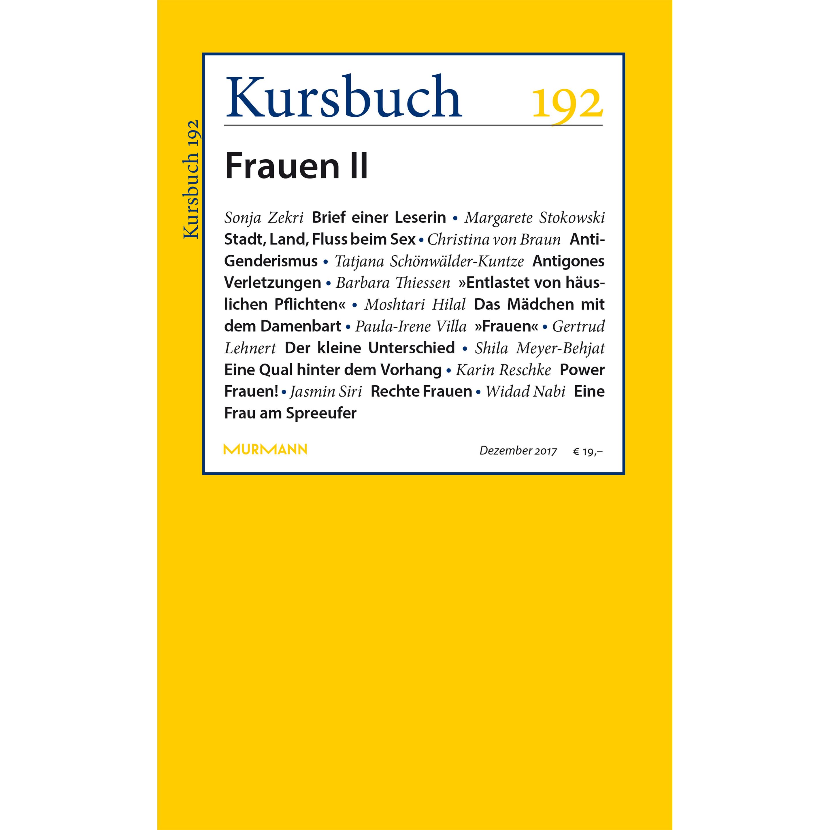 Kursbuch 192. Frauen II, Sachbücher von Armin Nassehi, Peter Felixberger