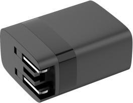 Actual product image Speedlink Travel Charger USB-A & USB-C 15W for US-UK-EU, black (15 W, 2 ports)