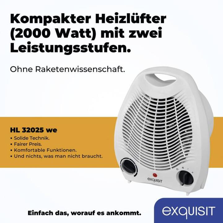 Image du produit Exquisit HL 32025 we Aérotherme 2000W 2 vitesses de chauffage (2000 W)