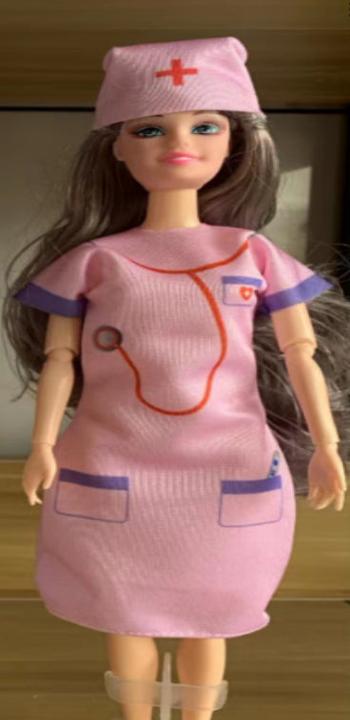 Actual product image Hermex Smock Dolls Accessories Barbie Playset Nurse Pink Purple