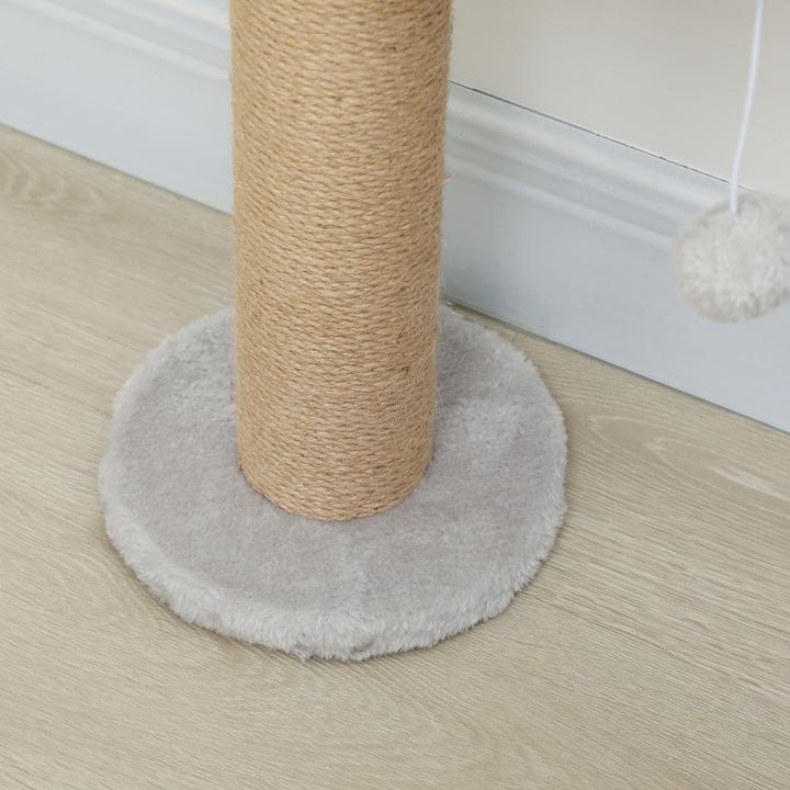 Produktbild PawHut Kratzbaum Polyester, Spanplatte Hellgrau (180 cm, Hellgrau)