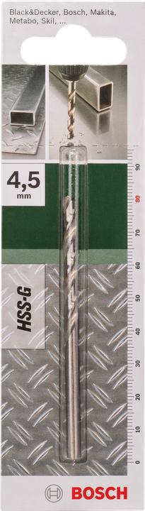 Produktbild Bosch Zubehör Metallbohrer HSS-G, DIN 338 D= 4,5 mm L= 80 mm (4 mm)