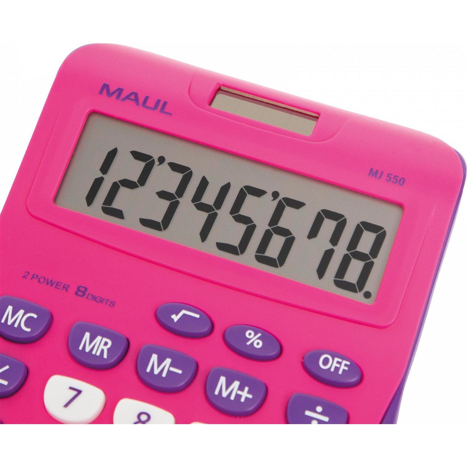 Thumbnail - Maul, Taschenrechner, Taschenrechner MJ550 Junior Pink (Batterien, Solarzellen)