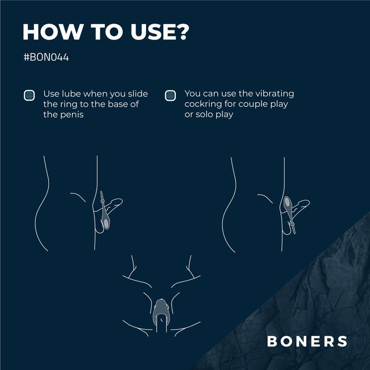 Actual product image Boners Adjustable Cockring - Blue (4 cm)