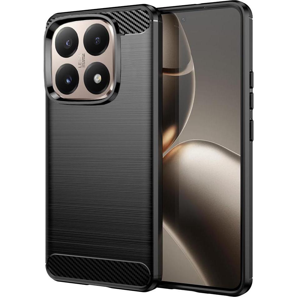 Techsuit - Carbon Silicone - Xiaomi 15T - Black (Xiaomi 15T), Cover smartphone, Nero