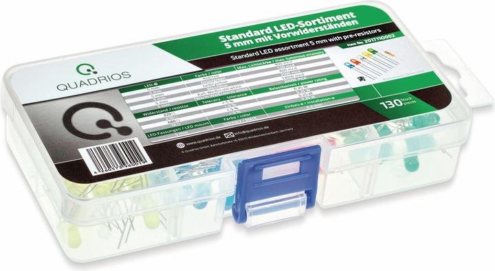 Actual product image Quadrios LED range red, green, yellow, blue, cool white, warm white 20 m