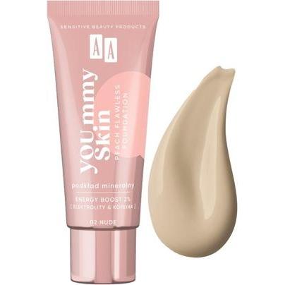 Oceanic, Foundation, Aa Yoummy Skin Peach Flawless Foundation Mineral Foundation Adding Shine 02 Nude 30Ml (02 Nude)